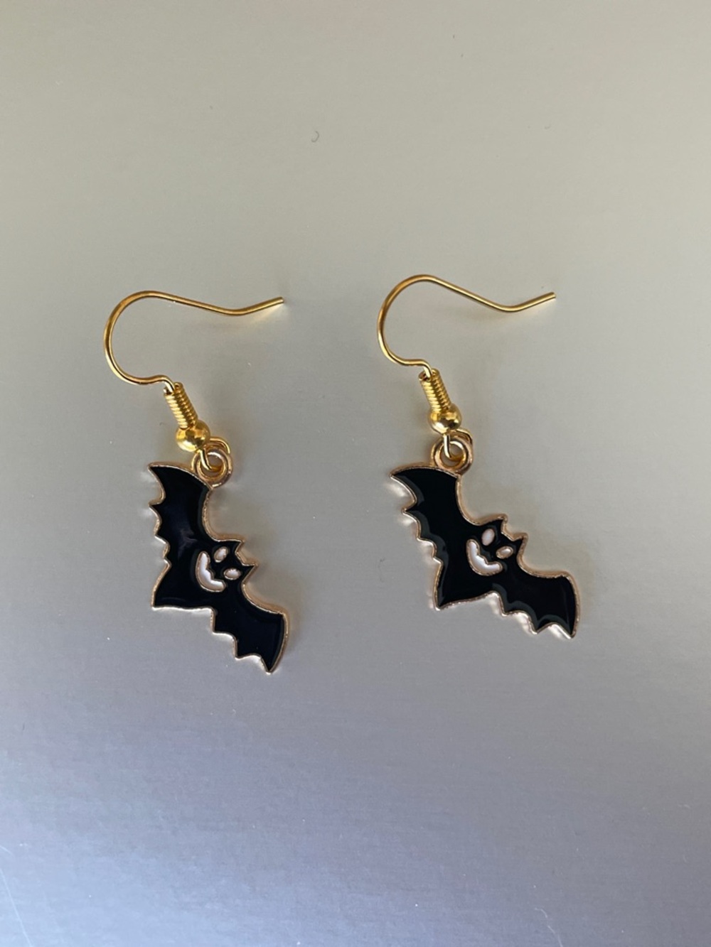 Gold-Accent Black Bat Drop Earrings - Women Jewelry